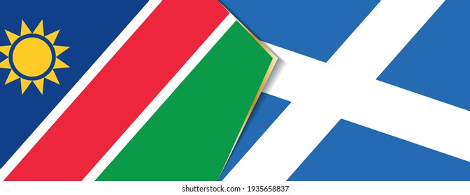 Namibia and Scotland flags, two vector flags symbol of relationship or confrontation.