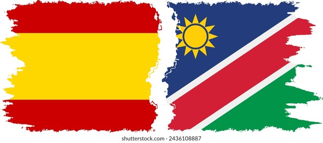Namibia y España grunge banderas conexión, vector