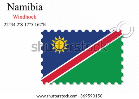 namibia stamp design over stripy background, abstract vector art illustration, image contains transparency