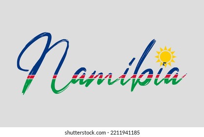 Namibia text color sketch vector