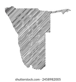 Namibia thread map line vector illustration