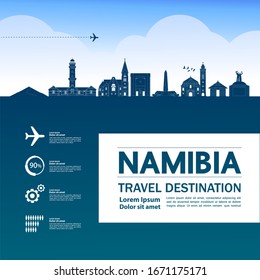 Namibia travel destination grand vector illustration. 