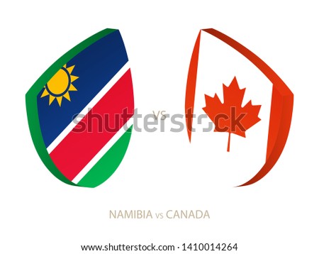 Namibia v Canada, icon for rugby tournament. Rugby vector icon.