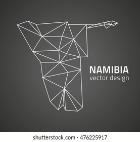 Namibia vector black triangle perspective modern map