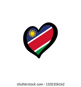 Namibia Vector Flag Inside heart shape graphic element Illustration template design
