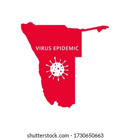 Namibia Virus Epidemic country of Africa, African map illustration, vector isolated on white background
