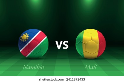 Namibia vs Mali football scoreboard broadcast template for soccer africa tournament 2023