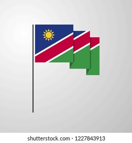 Namibia waving Flag creative background