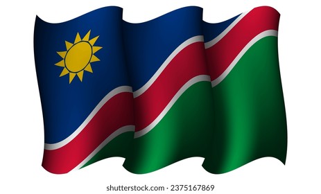 namibia waving flag design vector illustration suitable for feast day moment or event poster design on namibia