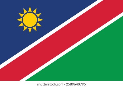 Namibian national pride. Namibia flag flat vector illustration.