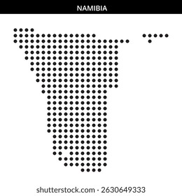 Namibia's map dotted geographic outline