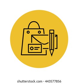 NAMING AND BRANDING LINE VECTOR ICON
