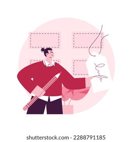 Naming and taglines abstract concept vector illustration. Naming and branding service, tagline creation, product slogan writing, copywriting, agency website, menu bar element abstract metaphor.