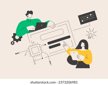 Naming and taglines abstract concept vector illustration. Naming and branding service, tagline creation, product slogan writing, copywriting, agency website, menu bar element abstract metaphor.