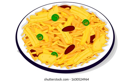 Namkeen Farsan,Chivda indian snacks Vector