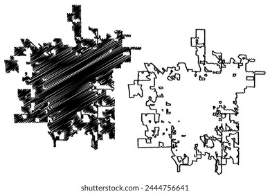 Nampa City, Idaho (United States cities, United States of America, us, usa city) map vector illustration, scribble sketch City of Nampa map