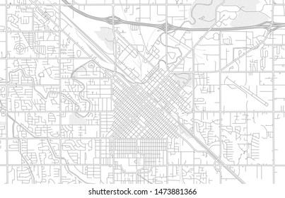 Nampa, Idaho, USA, bright outlined vector map with bigger and minor roads and steets created for infographic backgrounds.