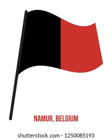 Namur Flag Waving Vector Illustration on White Background. Provinces Flags of Belgium.