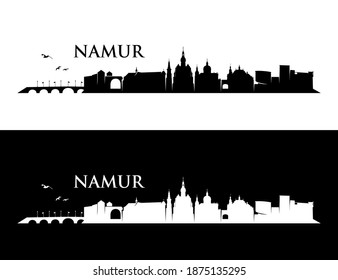 Esquina de Namur, paisaje urbano belga - ilustración vectorial