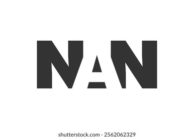 NAN logo design. Initial letter N A N bold font style for tech startups, consulting, corporate branding. Creative company name, headlines typography identity, trendy logotype. Vector illustration.