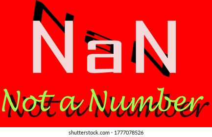 NAN, not a n number a communication word short form animated text background.