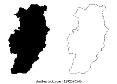 Nan Province (Kingdom of Thailand, Siam, Provinces of Thailand) map vector illustration, scribble sketch Nan map