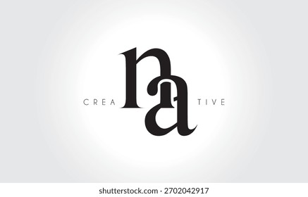 NA Elegant Serif Monogram Logo - Luxo Letra Tipográfica em Minúsculas para Marca Moderna