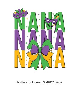 Nana mardi gras bow design