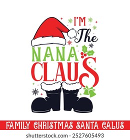 The nana Santa Claus Christmas design, Santa family Christmas design