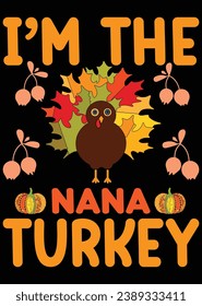 
I'm The Nana Turkey eps cut file for cutting machine