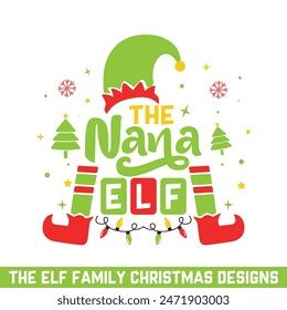 The nanaelf merry christmas designs, Christmas ELF family designs