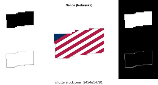 Nance County (Nebraska) outline map set