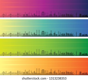 Nanchang Multiple Color Gradient Skyline Banner