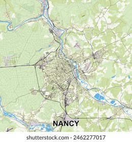 Nancy, Frankreich Karte Poster Kunst