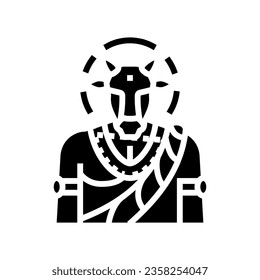 nandi god indian glyph icon vector. nandi god indian sign. isolated symbol illustration
