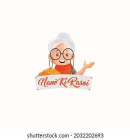 Nani ki Rasoi vector mascot logo template.