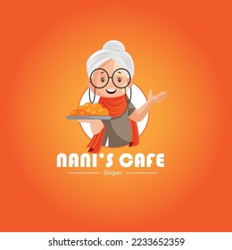 Nani's cafe vector mascot logo template.