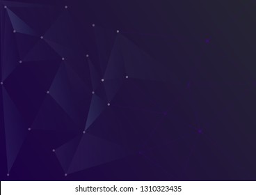 Nanite mesh.Dark purple gradient background elements of modern trends.