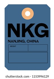 Nanjing China Airport Luggage Tag