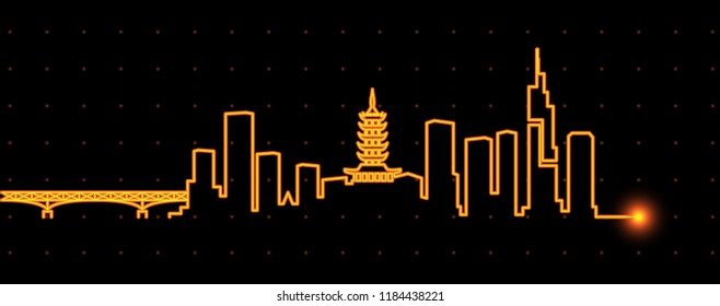 Nanjing Light Streak Skyline