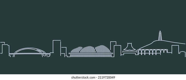 Nanning Single Line Skyline Profile