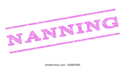 Nanning watermark stamp. Text caption between parallel lines with grunge design style. Rubber seal stamp with dust texture. Vector violet color ink imprint on a white background.