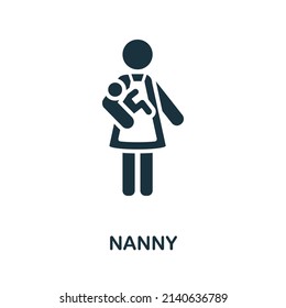 Nanny Icon. Monochrome Simple Nanny Icon For Templates, Web Design And Infographics