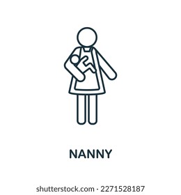 Nanny line icon. Monochrome simple Nanny outline icon for templates, web design and infographics