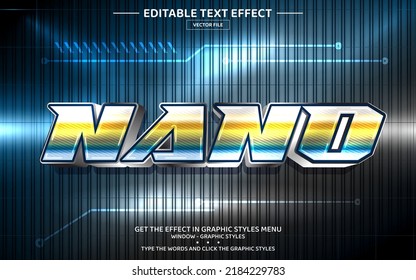 Nano 3D editable text effect template
