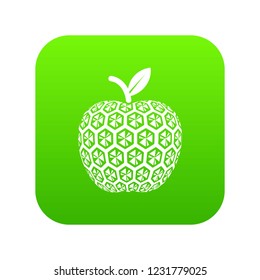 Nano apple icon green vector isolated on white background