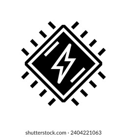 Nanobatterie-Glyph-Symbol, Vektorgrafik. Nano-Akkuzeichen. einzelne Symbolillustration