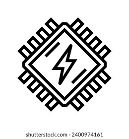 nano battery line icon vector. nano battery sign. isolated contour symbol black illustration