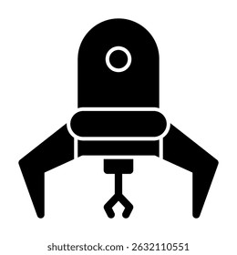 Ilustración de estilo sólido de icono de robot nano
