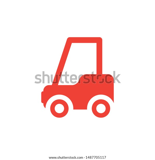 Nano Car Red Icon On White Background. Red\
Flat Style Vector\
Illustration.